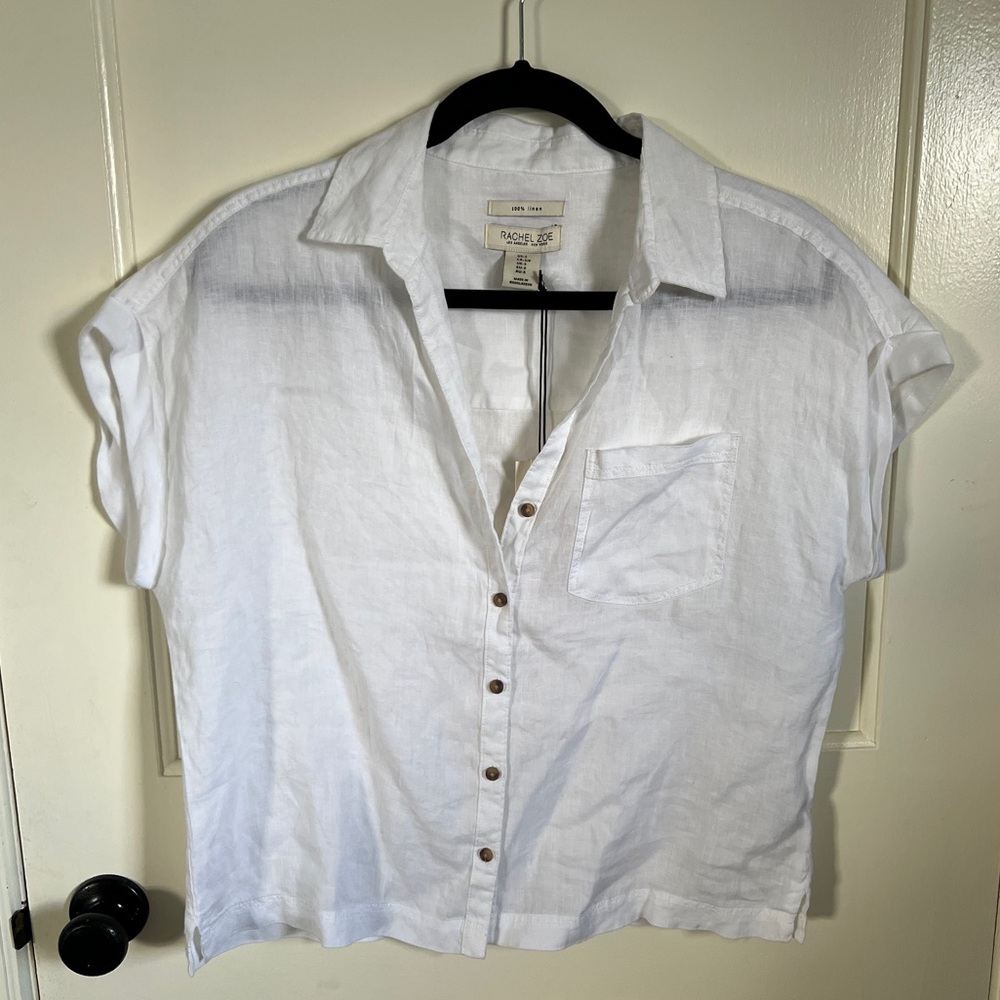 NWT Rachel Zoe Linen Button Up Shirt